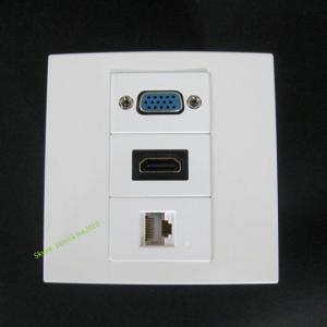 Multimedia Panel Wall Socket With VGA PC HDMI RJ45 Compatible For Computer DVD