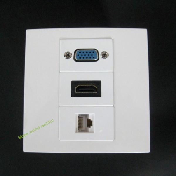 Multimedia Panel Wall Socket With VGA PC HDMI RJ45 Compatible For Computer DVD