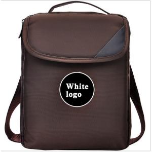 China 12 Inch Vertical Backpack Laptop Bag Brown Custom Logo Double Shoulder Strips on sale