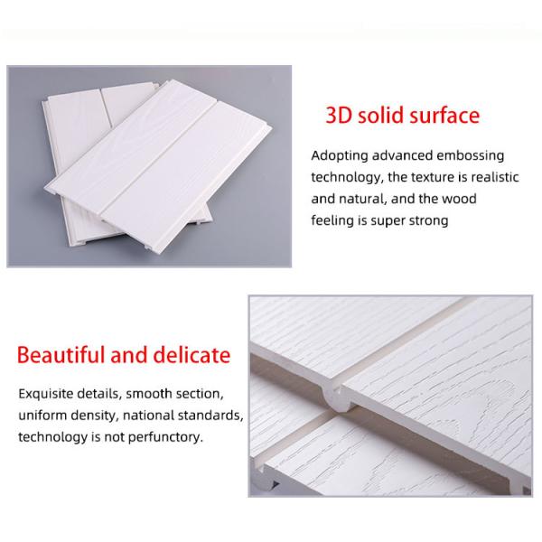 Embossed WPC Fluted Wall Panel 15mm Acid And Alkali Resistance