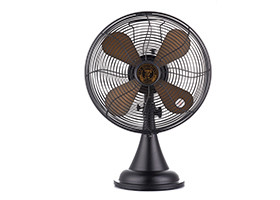 Cheap ETL Oscillating Retro Metal Desk Fan 12 Inch 30W 3 Speed Antique Copper for sale