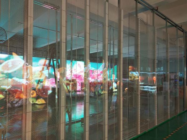 Quality 80% Transparency Led Mesh Screen , Transparent Led Curtain Display For Chain Stores wholesale
