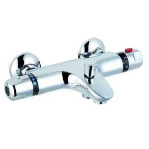 China Contemporary Thermostatic Bathroom Taps Chrome Finish with Two Handles on sale