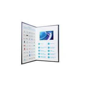 Multi - page video brochure card for education , video booklet with ON / OFF