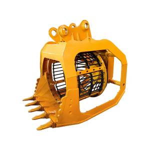 Cheap Excavator Attachments Hydraulic Drum Screening Hopper Excavator Rotating Screening Bucket Water Screen Bucket for sale