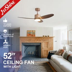 52" Decorative Ceiling Fan With Light – Wood-Grain Plastic Blades Rose Gold