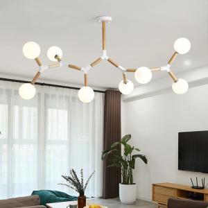 Creative Wooden Chandelier with glass bubble chandelier Sptnik Spider Chandelier