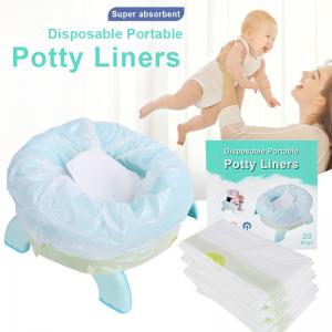 China White LDPE Plastic Portable Travel Universal Potty Chair Liners With Drawstring on sale