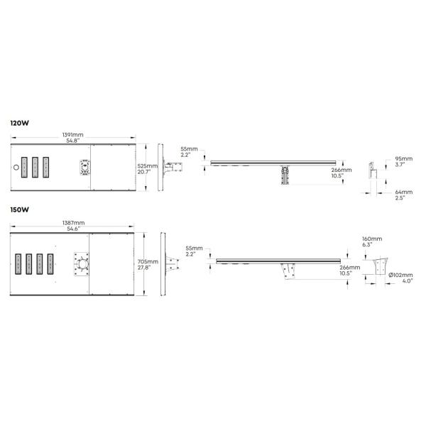 50W IP65 Outdoor LED Solar Street Garden Lighting Waterproof Dustproof 200lm/W 3000K/4000K/5000K/6500K For Riverside