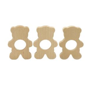 Cheap Beech Wood Grip Teether Bear Shaped Grabing Unisex Teether Toy for sale