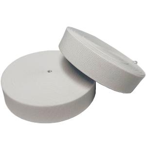 Wholesale Durable Underpants Polyester Elastic Webbing Thick Flat Woven White