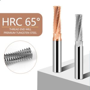 65HRC Full-thread Tungsten Carbide End Mill with 35 Degree Helix Angle for M2,