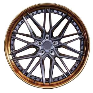 factory Customized 2 piece super deep concave brushed bronze polished lip forged