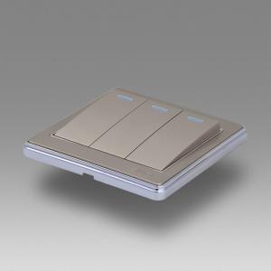 GNW56BK Long Lifespan 3 gang 2 way wall switch with led indicator light, 16A