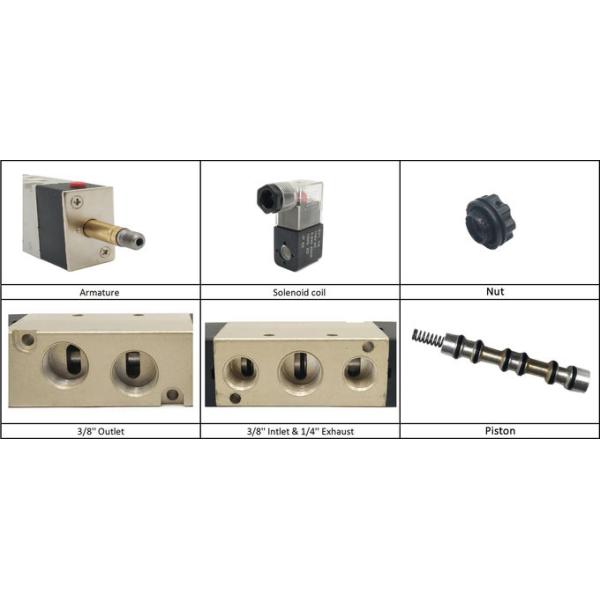 1/4'' NPT 5/2 Way 4V320-08 Double Solenoid Pneumatic Control Valve 12V 24V 110V 220V