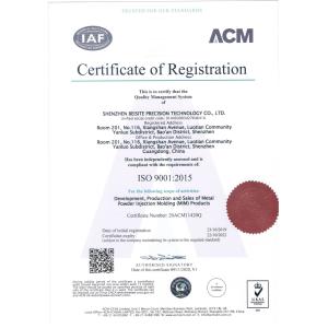 Shenzhen Biest Precision Technology Co., Ltd. Certifications