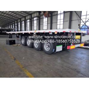 4 Axles 40ft Fuwa Axles Flat Bed Semi Trailer Strong Bearing Stable