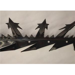 Powder Coated Anti Climbed Security Spikes For Top Of Fence , Dark Green