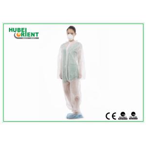 Non Toxic Polypropylene Disposable White Overalls Without Hood / Feetcover