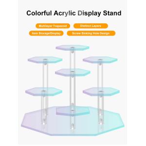 Cheap 13cm Dia X 9cm Hexagon Acrylic Display Shelf For Action Figures Dolls Jewelry Storage for sale