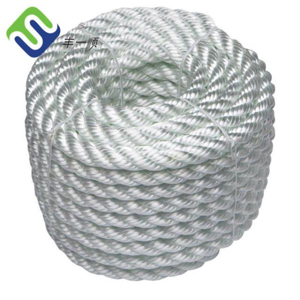 Quality High Breaking Load 100% Polyamide Fiber 3 Strand Twisted Nylon Rope For Marine Using wholesale