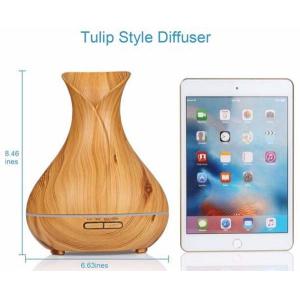 Wood Grain Essential Oil Diffuser 400ml Ultrasonic Air Humidifier with 7Color