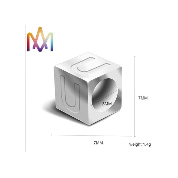 SS Three Dimensional Perforation A - Z Alphabet Jewelry Charms