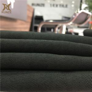 Medium Weight Black Yarn Woven Herringbone Fabric for Formal Causal Blazers 100D