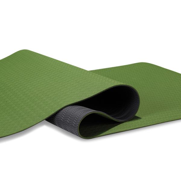 Quality Dark Green TPE Yoga Mat Standard Thickness 4mm / 6mm Anti Slip Surface wholesale