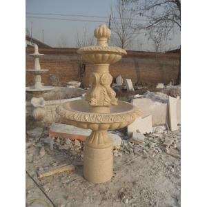 China Simple 3 Tier 10x10cm Sample White Marble Water Fountain Stone Carving Sculpture on sale