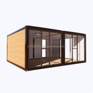 China 20 FT Customizable Modern Prefabricated Steel Container House with Outdoor Wooden Container and Aluminum Alloy Windows on sale