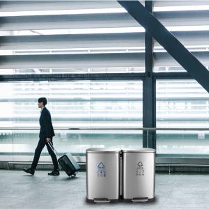 Smudge Proof 26.4 Gallon Dual Compartment Stainless Steel Trash Can