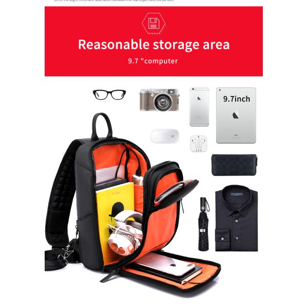 High quality custom logo men's fashion waterproof business sling bag shoulder bag chest bag