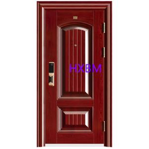 Wood Color Anti Theft Exterior Main Entry Steel Security Doors For Luxury Home