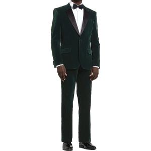 2PCS Dark Red Tuxedo Custom Men'S Stylish Slim Fit Velvet Fabric Tuxedo Suit For