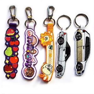 Custom Cheap Embroidery Fabric Customized Cheap Fabric Keychain