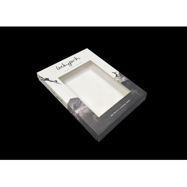 Logo Printed Pretty Gift Card Box , Rigid Clear Top Gift Boxes Transparent Window