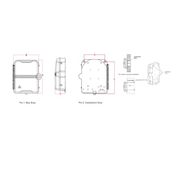 Outdoor Indoor Wall/Pole mounting FDB-WG/ADT-12A 12core Fiber Optic Distribution Box