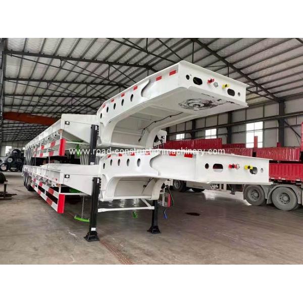Steel Q345 CCC 60 Ton 3 Axle Low Bed Trailer With Mechanical Ladder