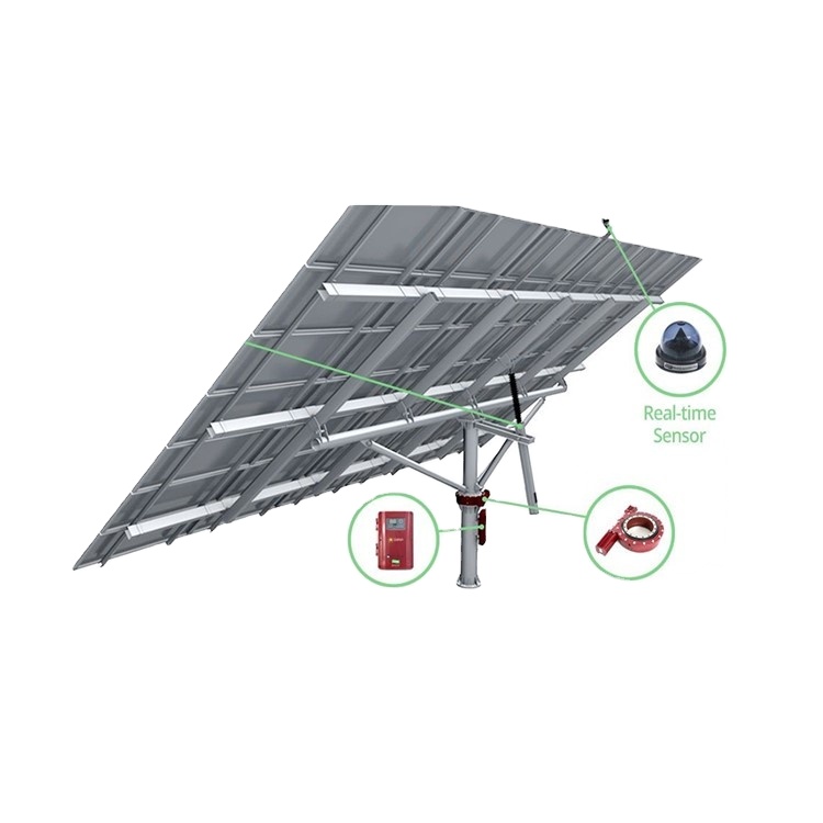 4KW 8 PANELS High Efficiency Solar Tracker Linear Actuator Slew Drive Controller