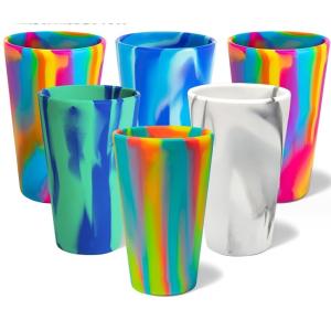 Cheap Food Grade Silicone Colorful Drinking Cups for Unbreakable Custom Reusable Coffee Cup for sale