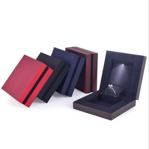Pu Leather Custom Printed Jewelry Boxes Fashionable With LED Light Pu Leather