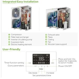 OEM Domestic 08 R290 Monoblock Warmepumpe 22 kW Air Source Electric Heat Pump