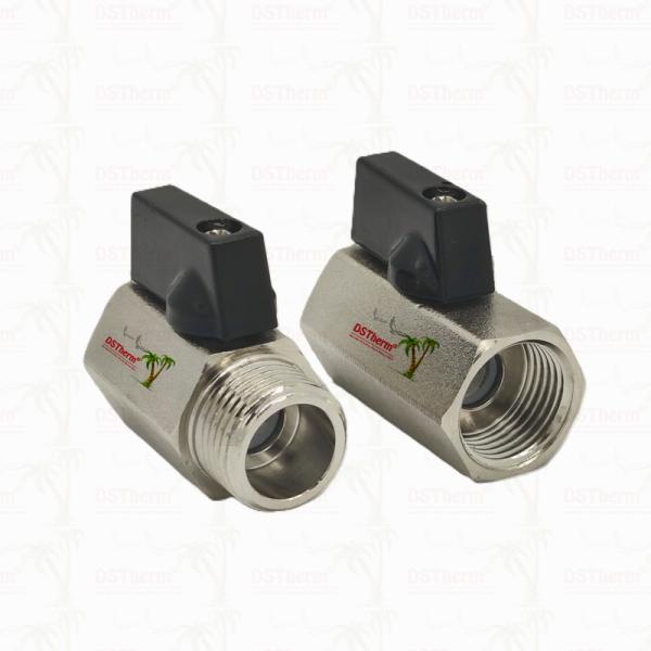 Nickel Plated Mini Ball Valve For Plumbing System 1/2'' Corrosion Resistance Space Efficiency