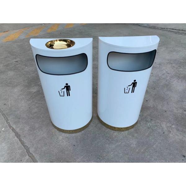 Large Capacity Half-round Shopping Mall Supermarket Standing Aisle Against the Wall Elevator Door Smoke Bucket Trash Can