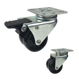 3 Inch Caster Wheels With Brakes , 198lbs Loading Dual Wheel Swivel Caster