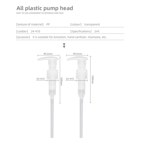 Sustainable Style Mono Material PP Pump Clip Lock 24-410 28-410 2cc Dosing