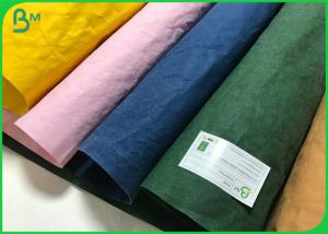 China Biodegradable Washable Paper Multi Coloured 0.55mm Washed Paper For Plant Bag on sale