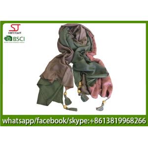 Chinese supplier two side wooden bead tassel spring summer thin tassel scarf 90