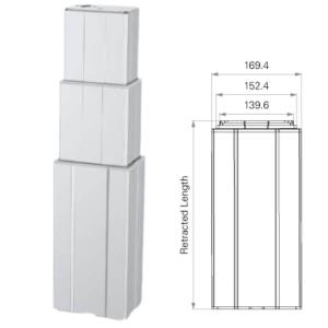 24VDC 200KG Max. Thrust 3 Stages Electric Lifting Column Remote Control System